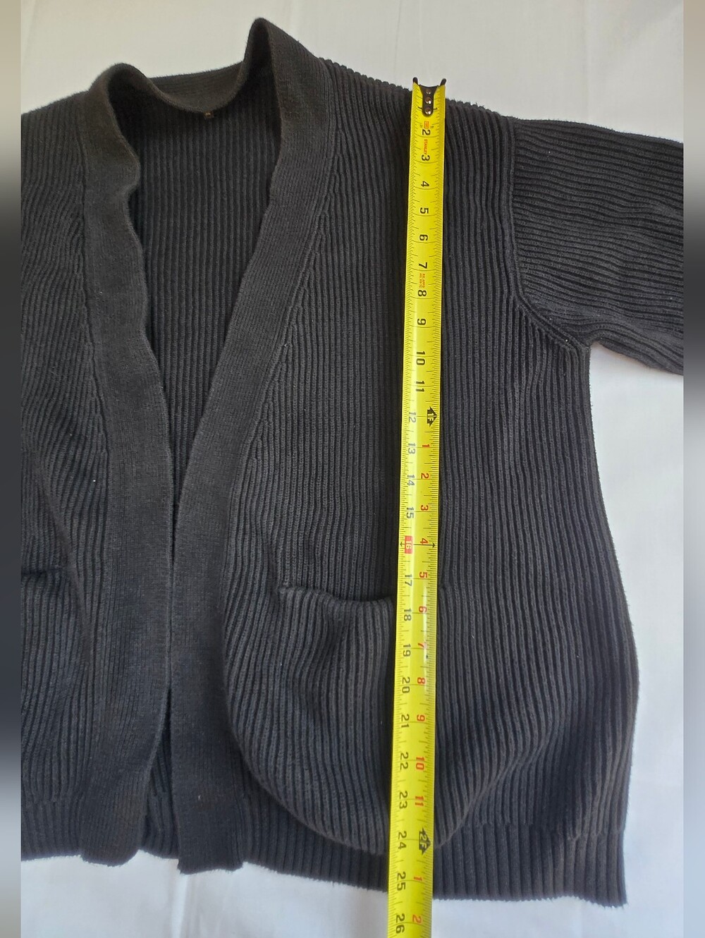 Quince Organic Cotton Ribbed Open Cardigan with Pockets-Size Xl - Picture 5 of 7